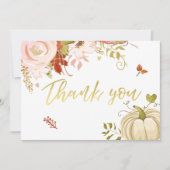 Floral Pumpkin danke Ihnen Rustic Herbst Herbstdus (Vorderseite)