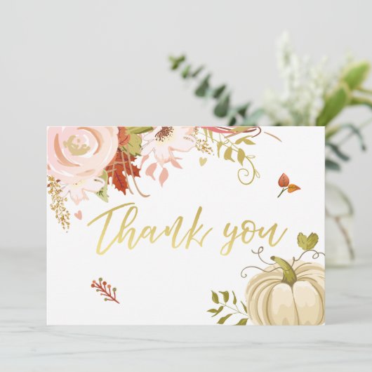 Floral Pumpkin danke Ihnen Rustic Herbst Herbstdus (Stehend Vorderseite)