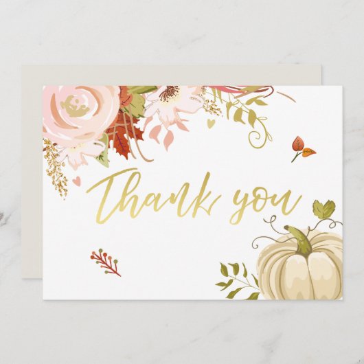 Floral Pumpkin danke Ihnen Rustic Herbst Herbstdus (Vorne/Hinten)