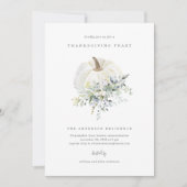 Floral Pumpkin Erntedank Dinner Einladung (Vorderseite)