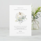 Floral Pumpkin Erntedank Dinner Einladung (Stehend Vorderseite)