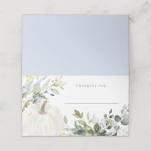 Floral Pumpkin Erntedank Dinner Platzkarten (Außenseite Aufgefaltet)