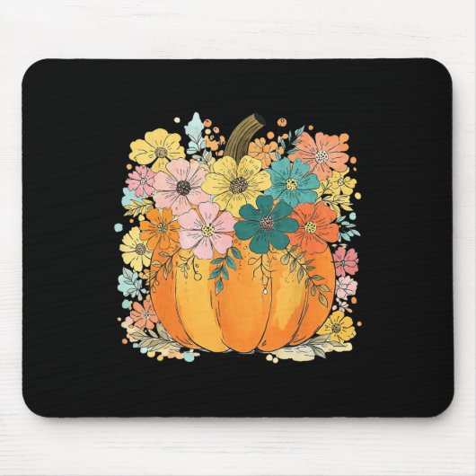 Floral Pumpkin Erntedank Gemütlicher Herbstfall Vi Mousepad (Vorne)