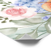 Floral Pumpkin Fall Baby Dusche Begrüßungszeichen Poster (Ecke)