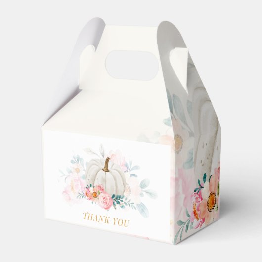 Floral Pumpkin Fall Baby Dusche botanisch Geschenkschachtel (Rückseite)