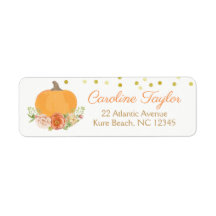 Floral Pumpkin Fall Baby Dusche Wasserfarbe