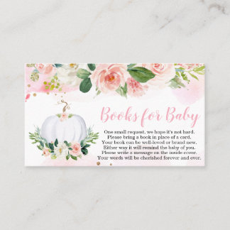 Floral Pumpkin Fall Babydusche Bücher Visitenkarte