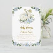 Floral Pumpkin Fall Boy Babydusche Einladung (Stehend Vorderseite)