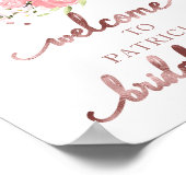 Floral Pumpkin Fall Brautparty Begrüßungszeichen Poster (Ecke)