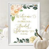 Floral Pumpkin Fall Brautparty Begrüßungszeichen Poster