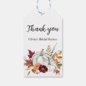 Floral Pumpkin Fall Brautparty Bevorzugung Geschenkanhänger (Rückseite)