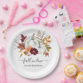 Floral Pumpkin Fall Brautparty Paper Teller (Party)