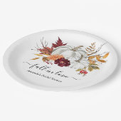 Floral Pumpkin Fall Brautparty Paper Teller (Schrägansicht)