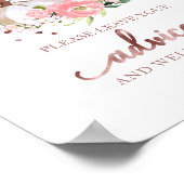 Floral Pumpkin Fall Brautparty Ratgeber unterzeich Poster (Ecke)