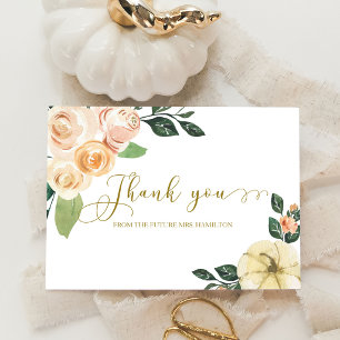Floral Pumpkin Fall Brautparty Vielen Dank Einladung