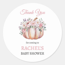 Floral Pumpkin Fall Danke Runder Aufkleber