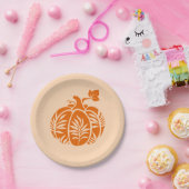 Floral Pumpkin Fall Erntedank Pappteller (Party)
