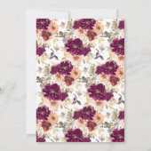 Floral Pumpkin Fall in Liebe Herz Brautparty Einladung (Rückseite)