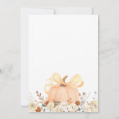 Floral Pumpkin Fall in Love Baby Shower Einladung (Rückseite)