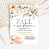Floral Pumpkin Fall in Love Baby Shower Einladung