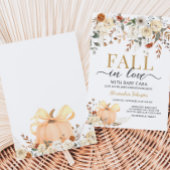 Floral Pumpkin Fall in Love Baby Shower Einladung