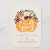 Floral Pumpkin Freunde geben Einladung zum Abendes (Vorne/Hinten)