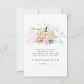 Floral Pumpkin Girl Babydusche Fall Dankeskarte (Vorderseite)