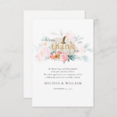 Floral Pumpkin Girl Babydusche Fall Dankeskarte (Vorne/Hinten)