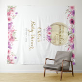 Floral Pumpkin Girl Babydusche Foto Hintergrund Wandteppich (Beispiel (Horizontal))