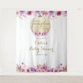 Floral Pumpkin Girl Babydusche Foto Hintergrund Wandteppich (Vorderseite)