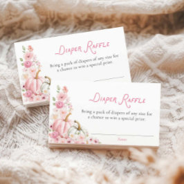 Floral Pumpkin Girl Diaper Raffekarte Begleitkarte