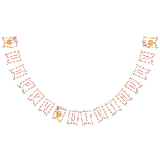 Floral Pumpkin Happy Birthday Banner - Rosa Streif (Alle)