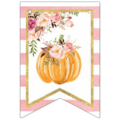 Floral Pumpkin Happy Birthday Banner - Rosa Streif (Erste Fahne)
