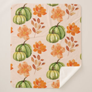 Floral Pumpkin Herbst Sherpadecke