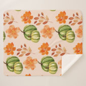 Floral Pumpkin Herbst Sherpadecke (Vorderseite (Horizontal))