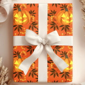 Floral Pumpkin Jack O'Lantern Pattern Geschenkpapier