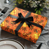 Floral Pumpkin Jack O'Lantern Pattern Geschenkpapier
