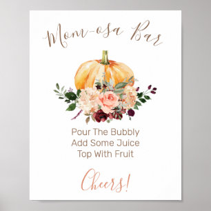 Floral Pumpkin Mama-osa Bar Baby Duschzeichen Poster