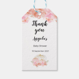 Floral Pumpkin Modern Vielen Dank Tag. Geschenkanhänger