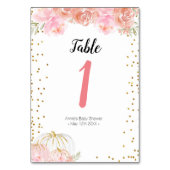 Floral Pumpkin Moderne Tischnummer (Rückseite)