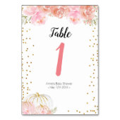 Floral Pumpkin Moderne Tischnummer (Vorderseite)