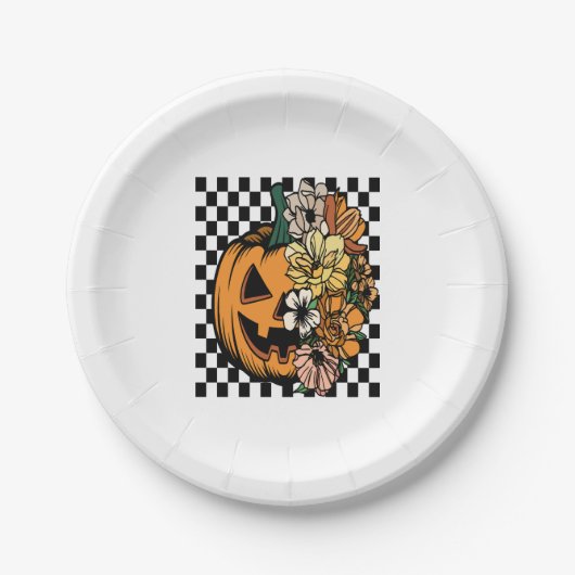 Floral Pumpkin Pappteller (Vorderseite)