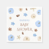 Floral Pumpkin Pastel Blue Baby Dusche Serviette (Vorderseite)
