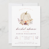 Floral Pumpkin Plum & Terracotta Brautparty Einladung (Vorderseite)