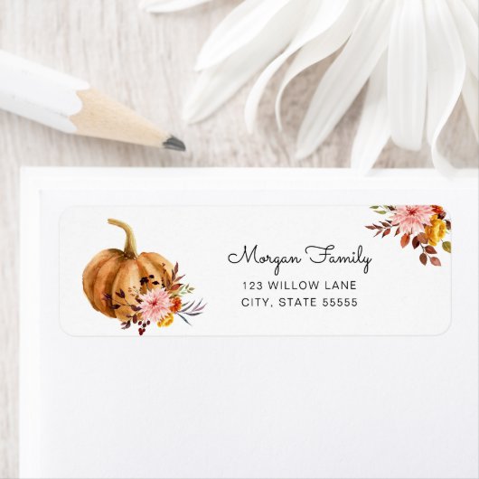 Floral Pumpkin-Rücksendeadresse (Insitu)