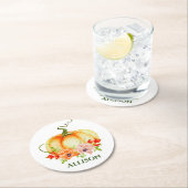 Floral Pumpkin Runder Pappuntersetzer (Vor Ort)