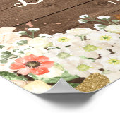 Floral Pumpkin Rustic Wood Welcome Baby Dusche Poster (Ecke)