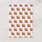 Floral Pumpkin Truck Baby Show Diaper Raffel Begleitkarte (Rückseite)