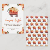 Floral Pumpkin Truck Baby Show Diaper Raffel Begleitkarte (Vorne/Hinten)