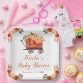 Floral Pumpkin Truck Kinderdusche Pappteller (Party)